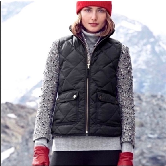 NWT J.Crew Black Excursion Quilted Down Vest XXS Fits XS Women’s Lightweight - Picture 11 of 11